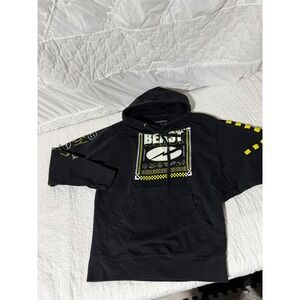 MrBeast Beast Hoodie Black Yellow Graphic Print Pullover Mens Size M